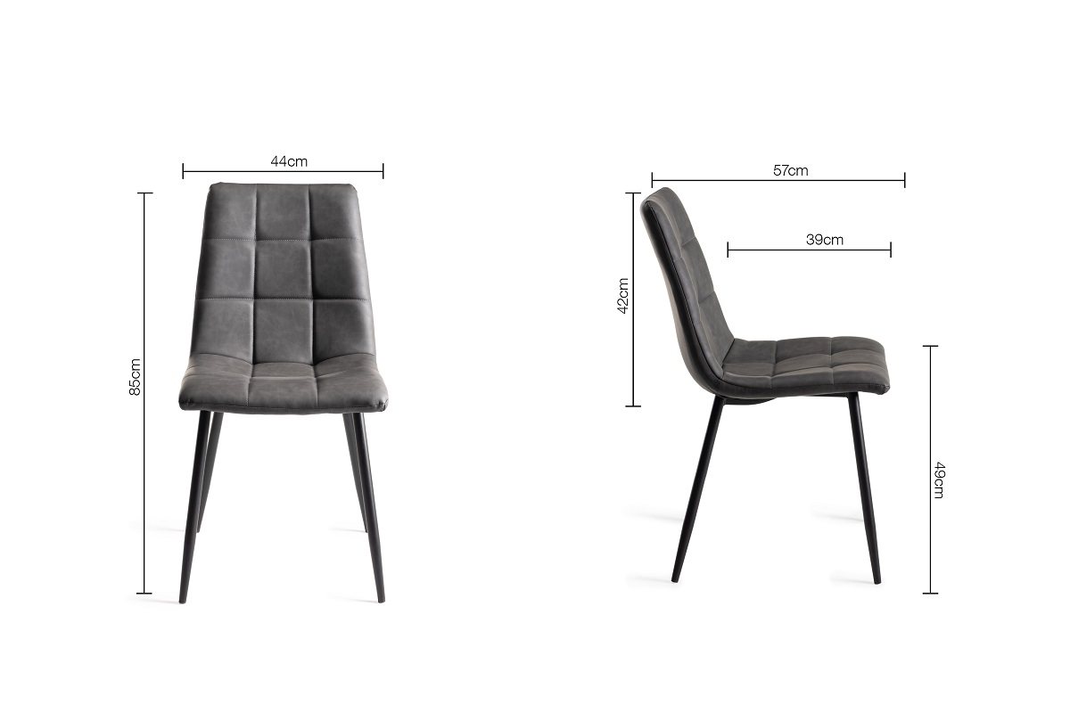 Johansen - Scandi Oak 6-8 Seater Extendable Dining Table & 6 Grey Faux Leather Mondrian Dining Chair