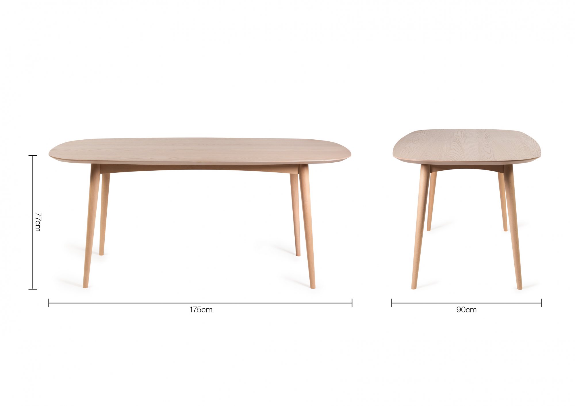 Johansen - Scandi Oak 6 Seater Dining Table & 6 Grey Velvet Eriksen Dining Chairs