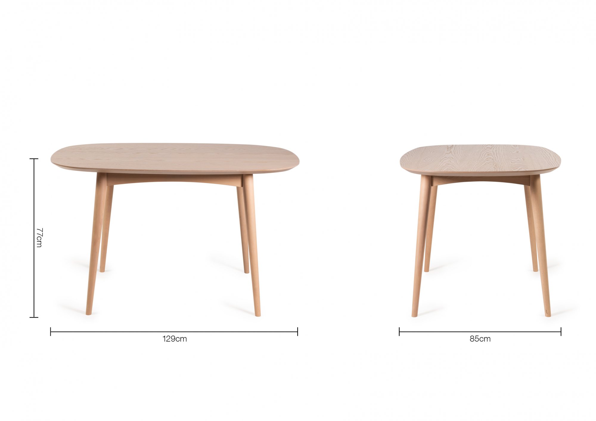 Johansen - Scandi Oak 4 Seater Dining Table & 4 Dark Grey Faux Leather Mondrian Dining Chairs