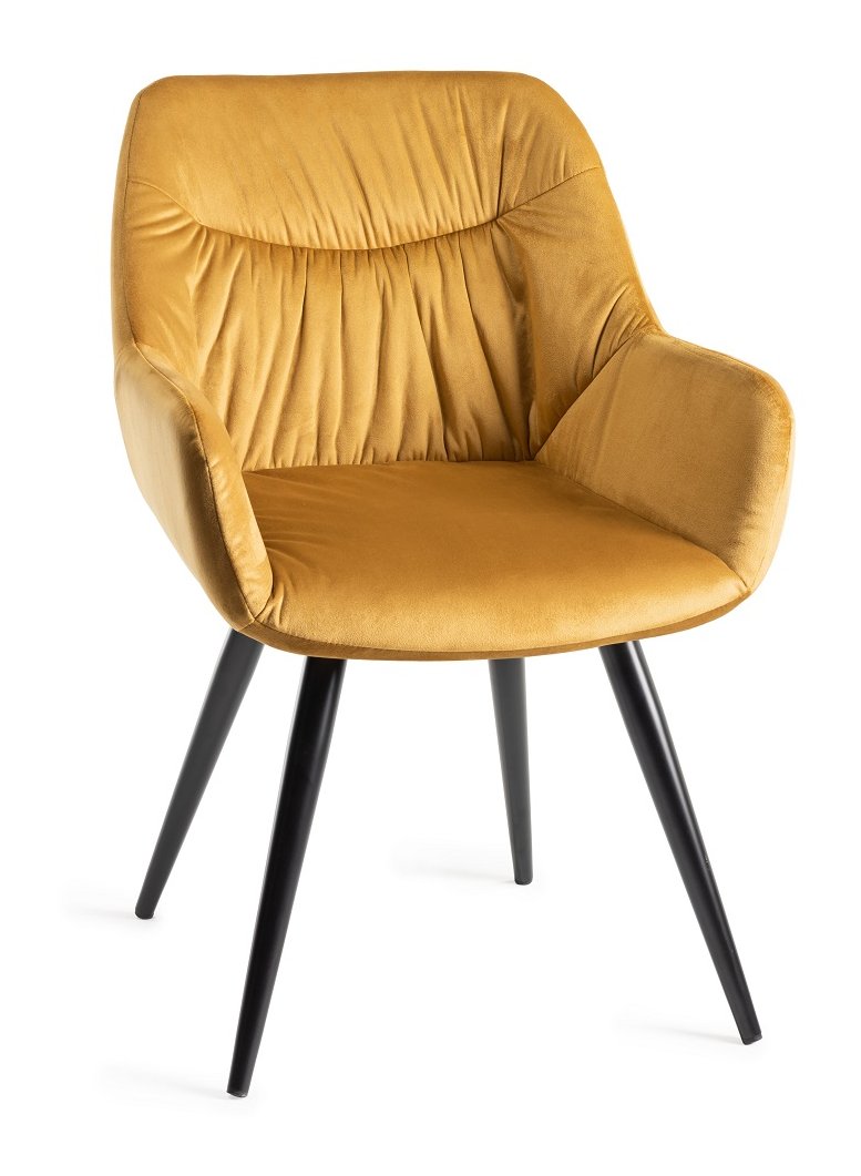 Dali - Dining Chair in Mustard Velvet (Pair)
