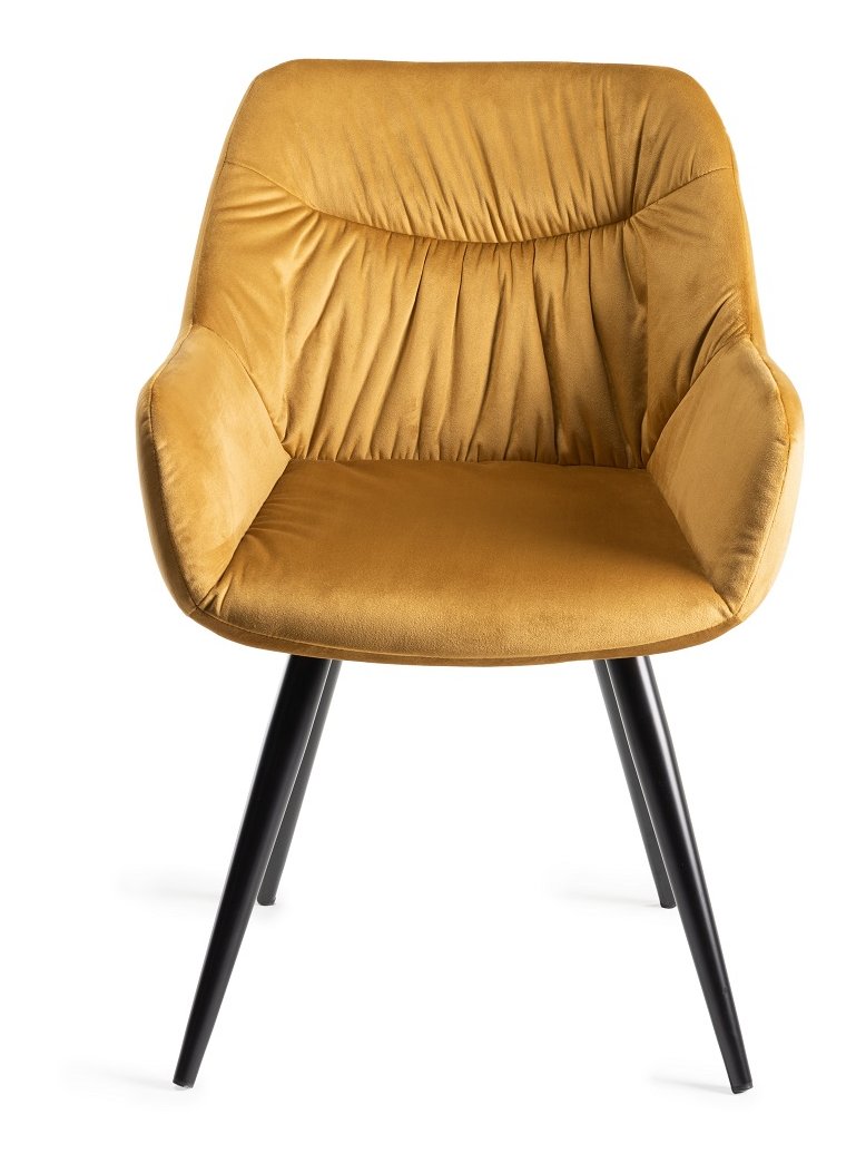 Dali - Dining Chair in Mustard Velvet (Pair)