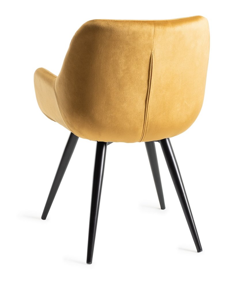 Dali - Dining Chair in Mustard Velvet (Pair)