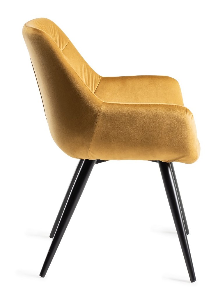 Dali - Dining Chair in Mustard Velvet (Pair)