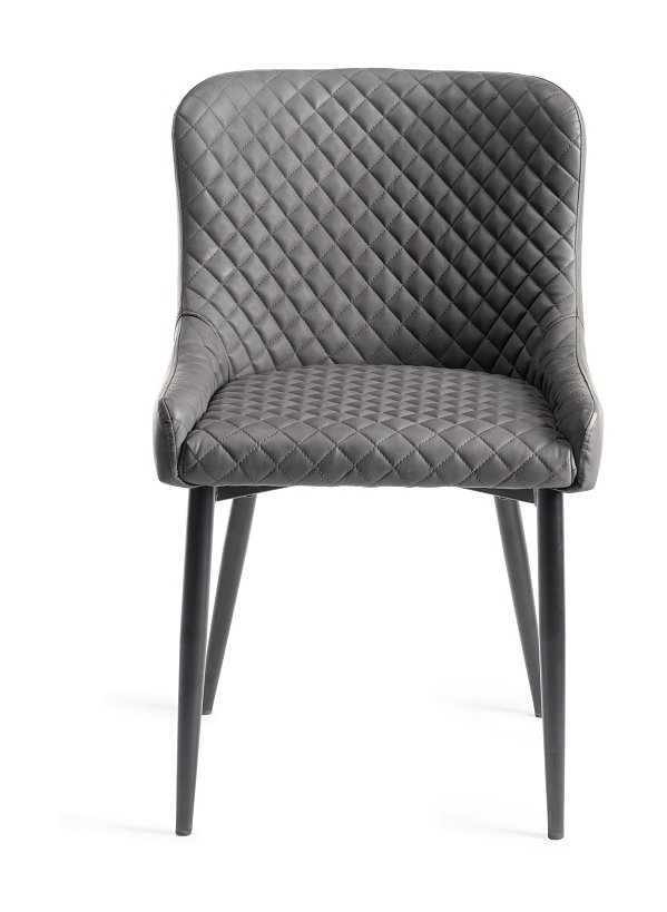 Tuxen - Weathered Oak 6 Seater Dining Table & 6 Dark Grey Faux Leather Cezanne Dining Chairs