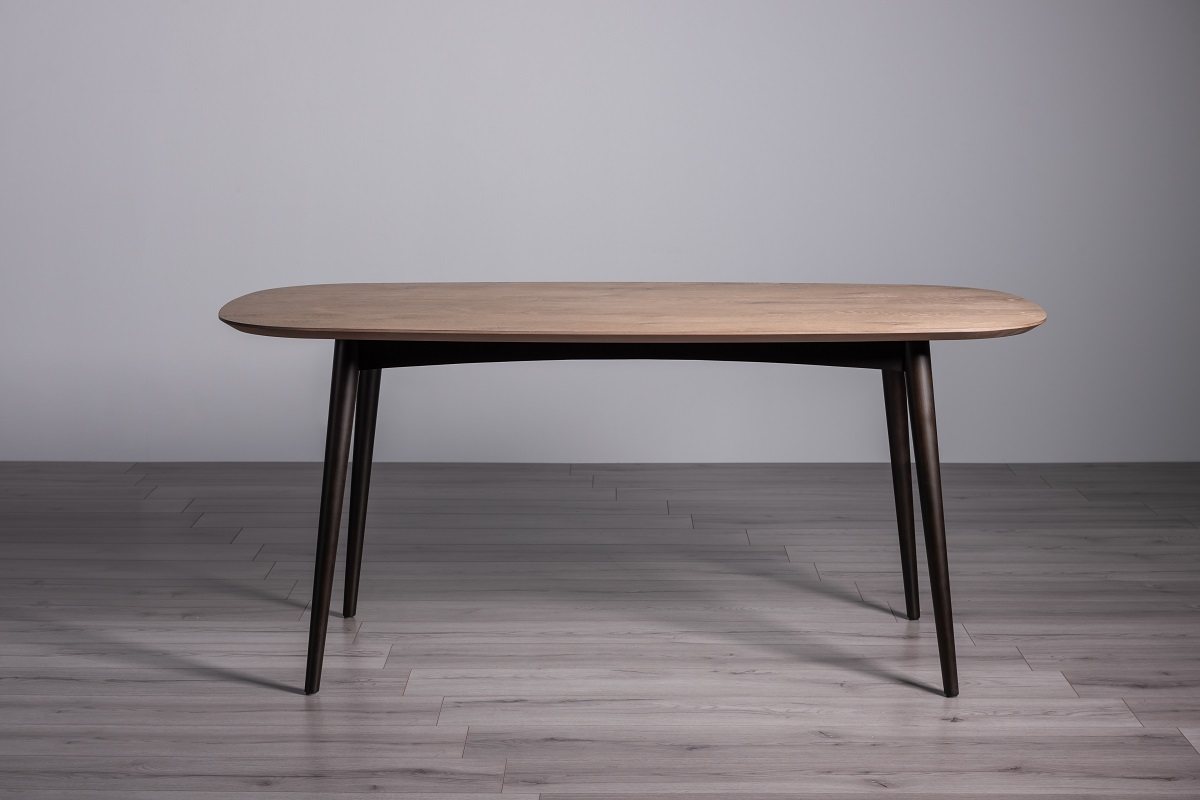 Tuxen - Weathered Oak 6 Seater Dining Table & 6 Mustard Velvet Mondrian Dining Chairs