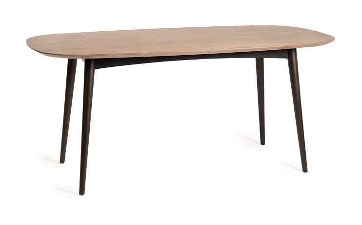 Tuxen - Weathered Oak 6 Seater Dining Table & 6 Blue Velvet Mondrian Dining Chairs