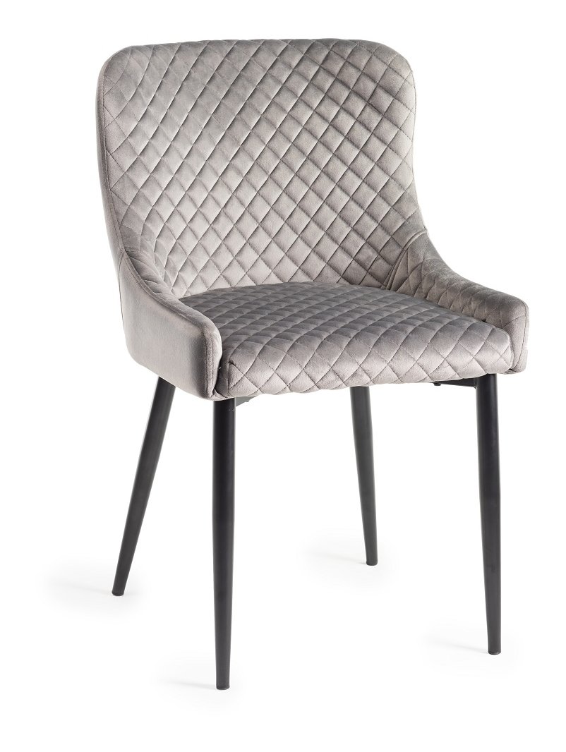Cezanne - Dining Chair in Light Grey Velvet (Pair)