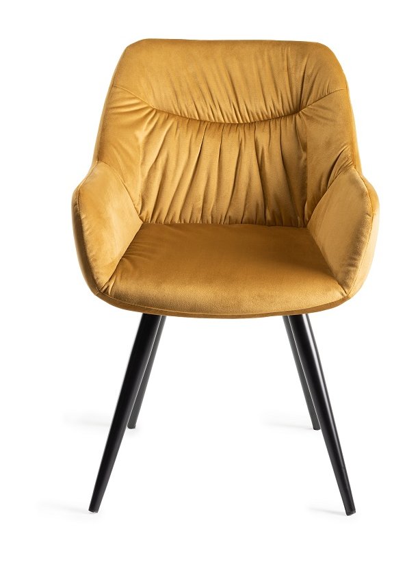 Blake - Light Oak 6-8 Seater Extendable Dining Table & 6 Mustard Velvet Dali Dining Chairs