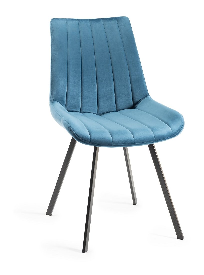 Fontana - Dining Chair in Blue Velvet (Pair)