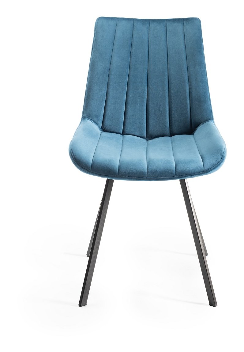 Fontana - Dining Chair in Blue Velvet (Pair)