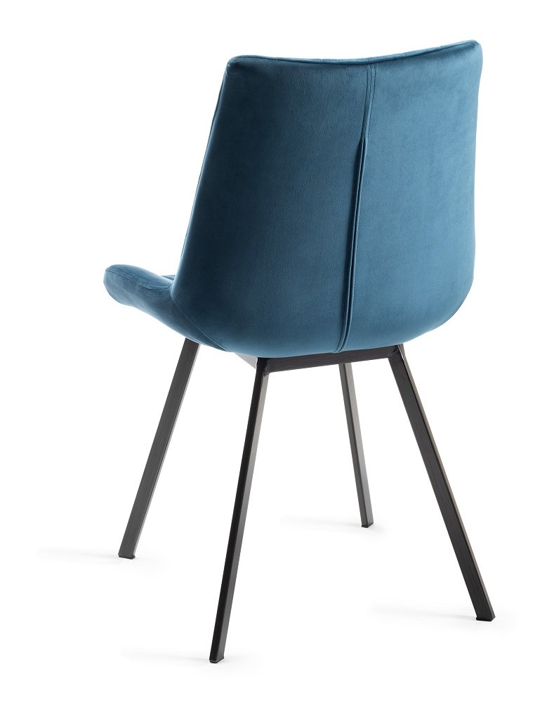 Fontana - Dining Chair in Blue Velvet (Pair)