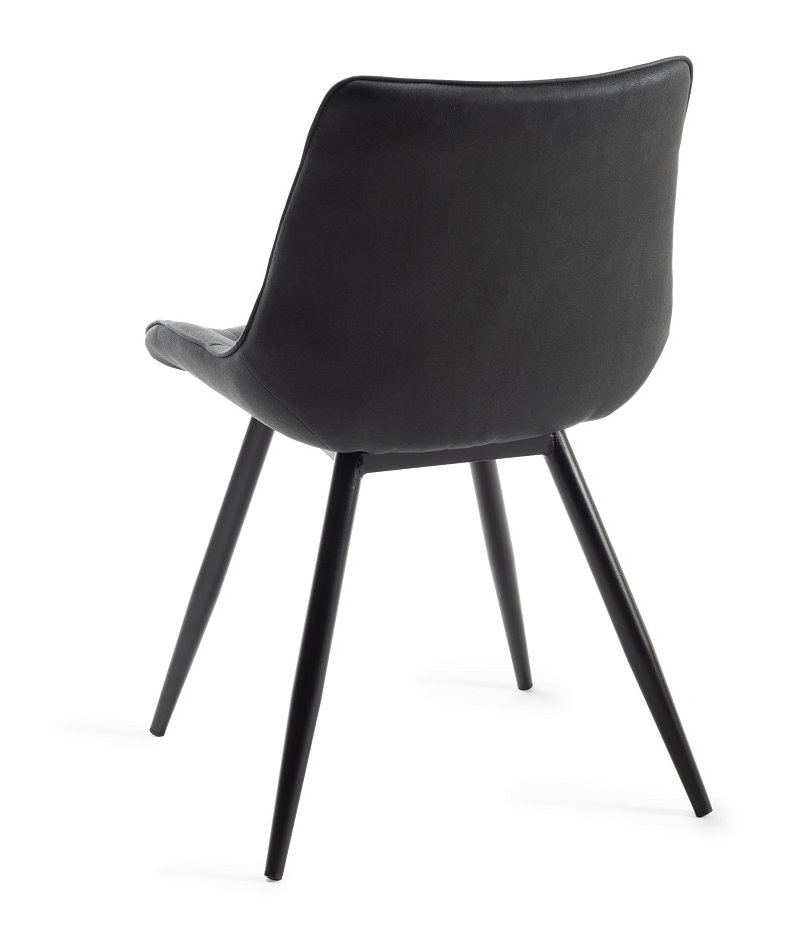 Seurat - Dining Chair in Dark Grey Faux Suede (Pair)