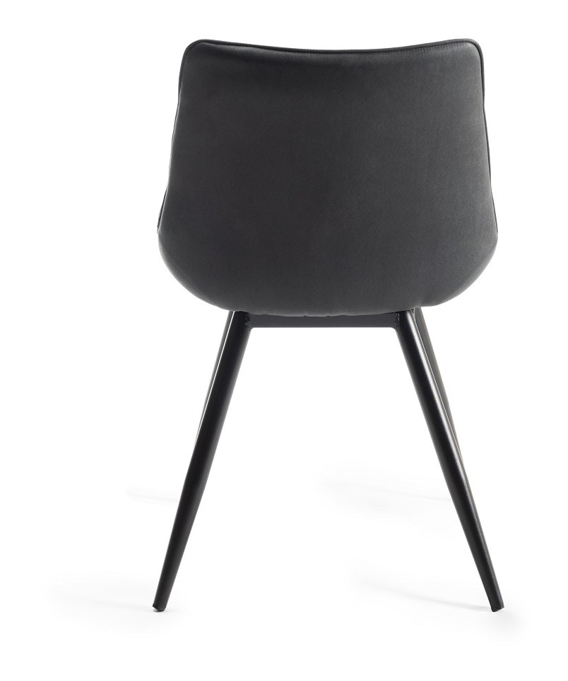 Seurat - Dining Chair in Dark Grey Faux Suede (Pair)