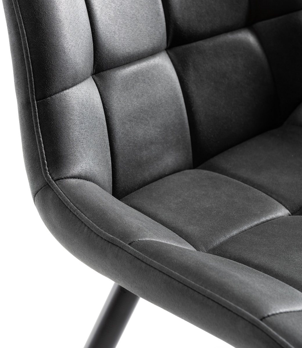 Seurat - Dining Chair in Dark Grey Faux Suede (Pair)