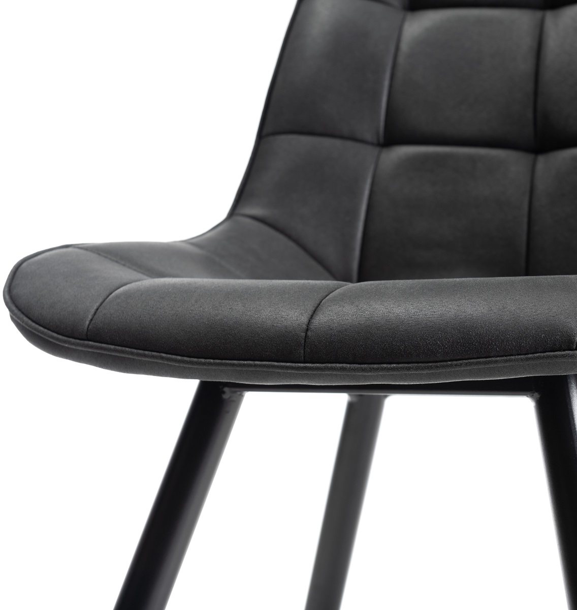 Seurat - Dining Chair in Dark Grey Faux Suede (Pair)