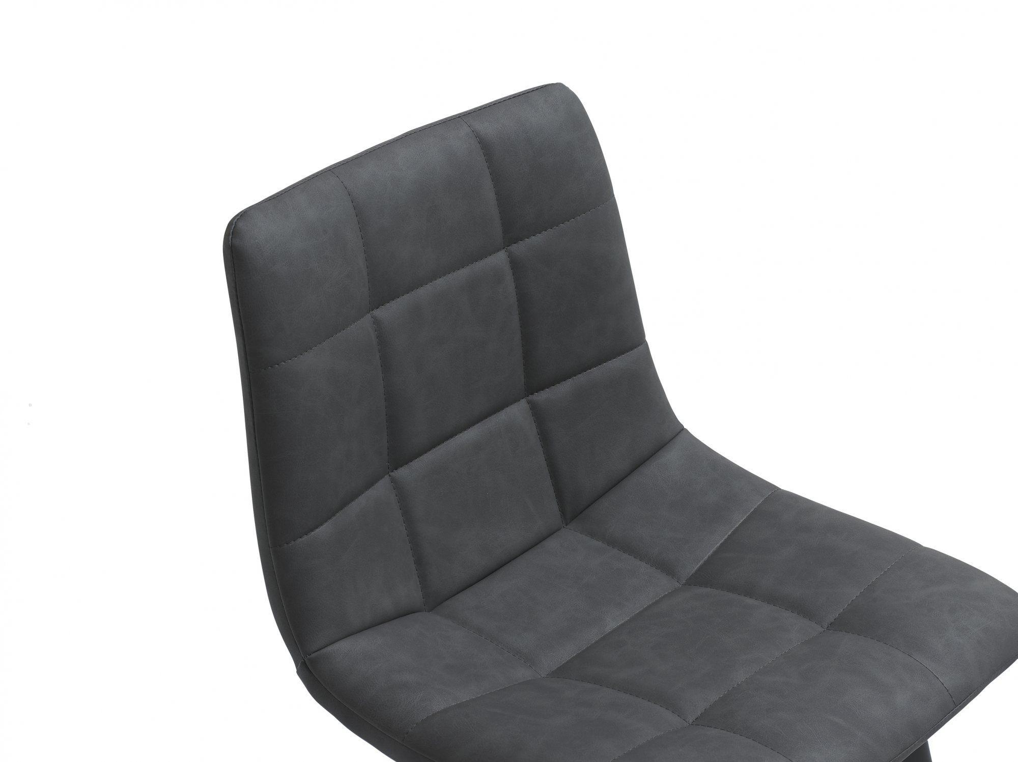 Mondrian - Bar Stool in Dark Grey Faux Leather (Pair)