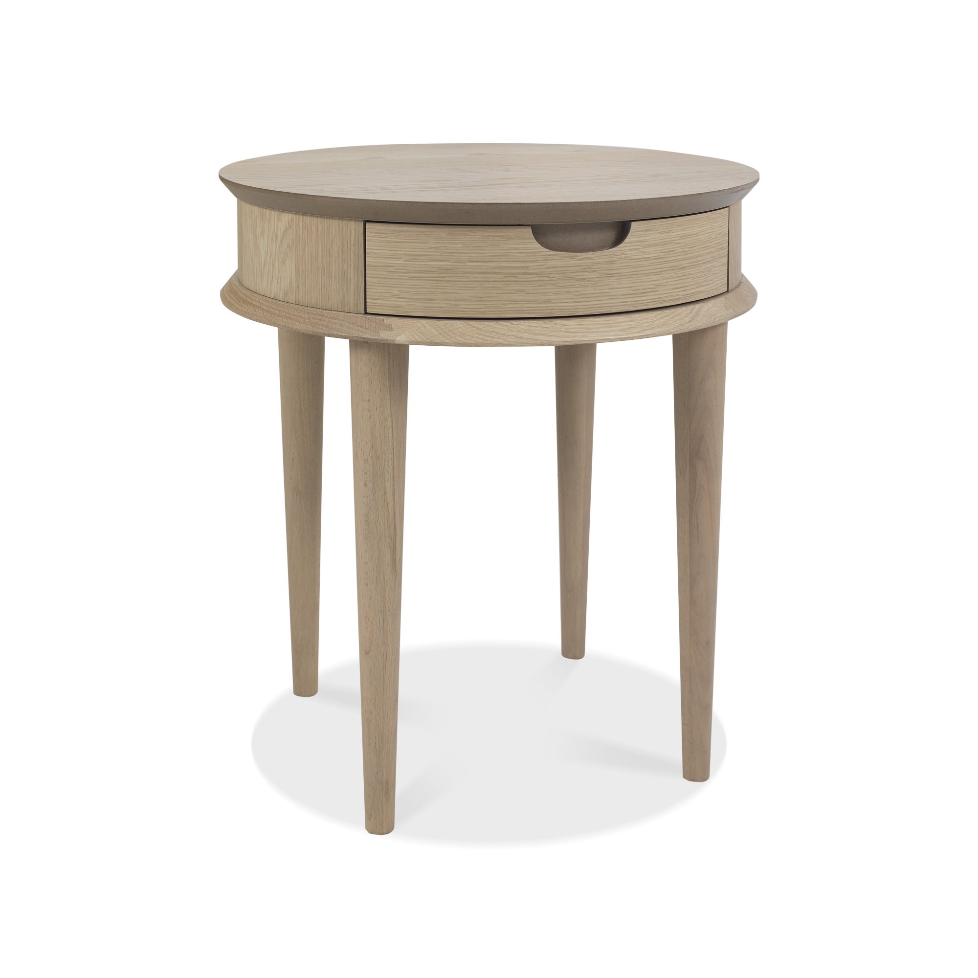 Johansen - Scandi Oak Lamp Table With Drawer
