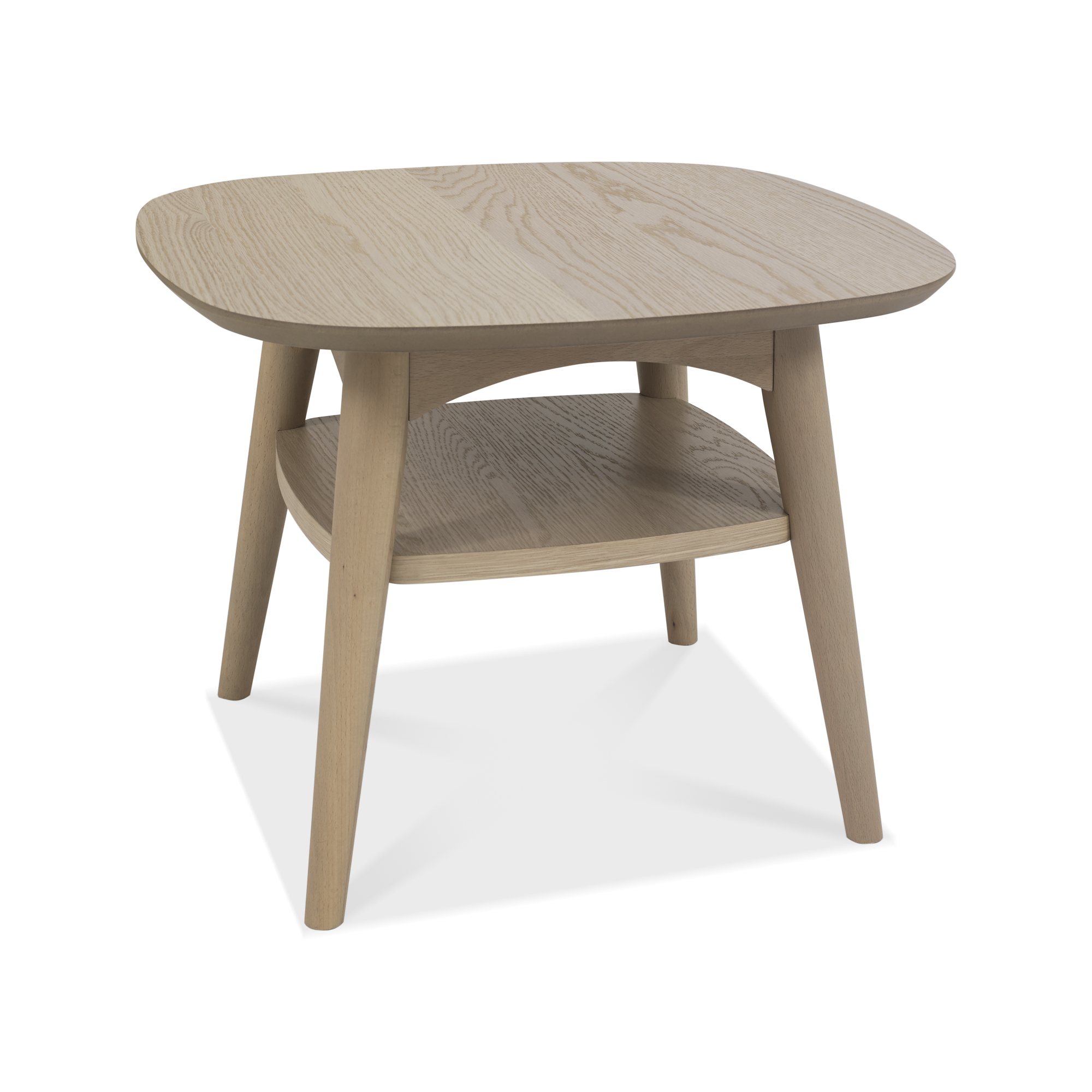 Johansen - Scandi Oak Lamp Table With Shelf