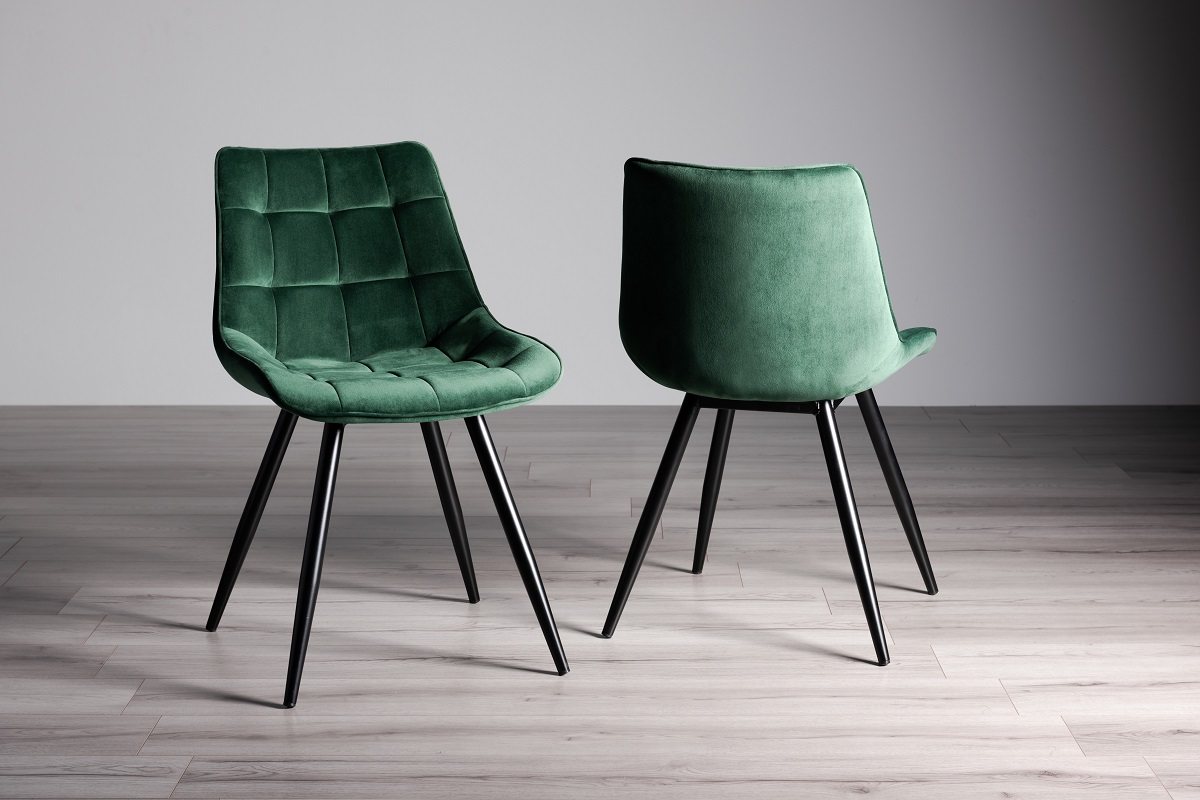 Seurat - Dining Chair in Green Velvet (Pair)