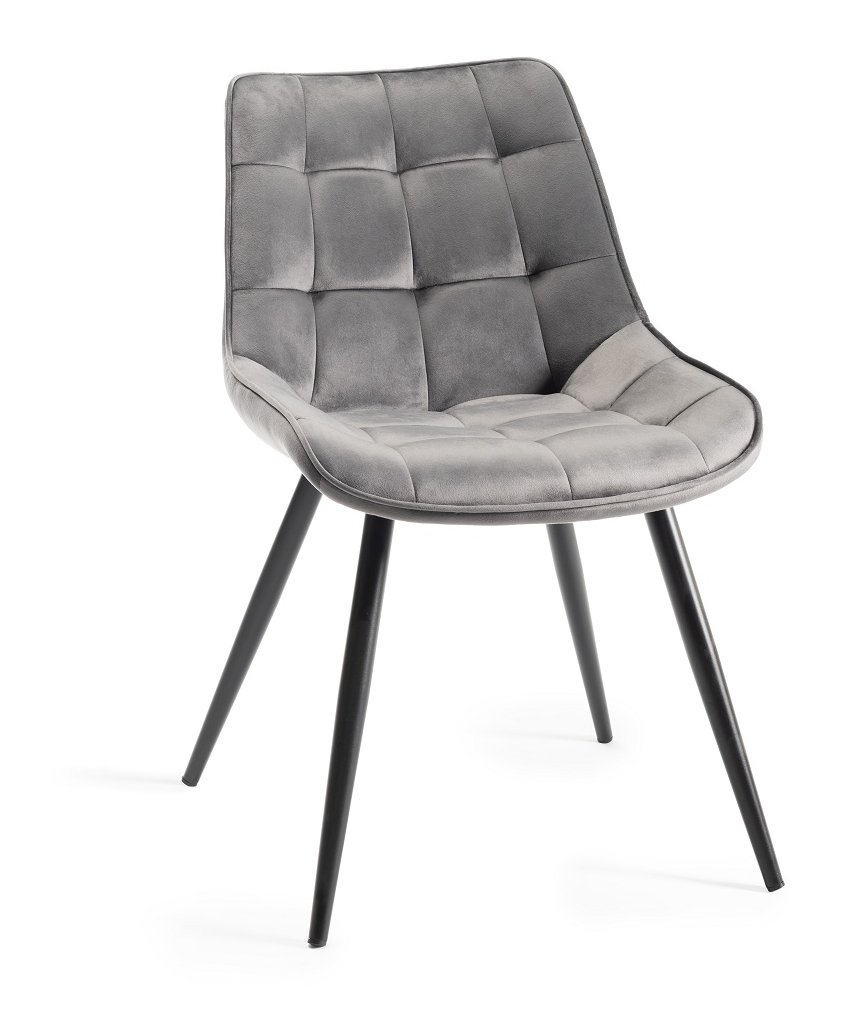 Seurat - Dining Chair in Grey Velvet (Pair)