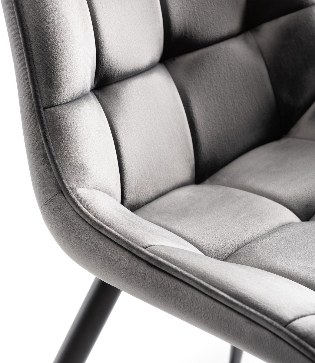 Seurat - Dining Chair in Grey Velvet (Pair)