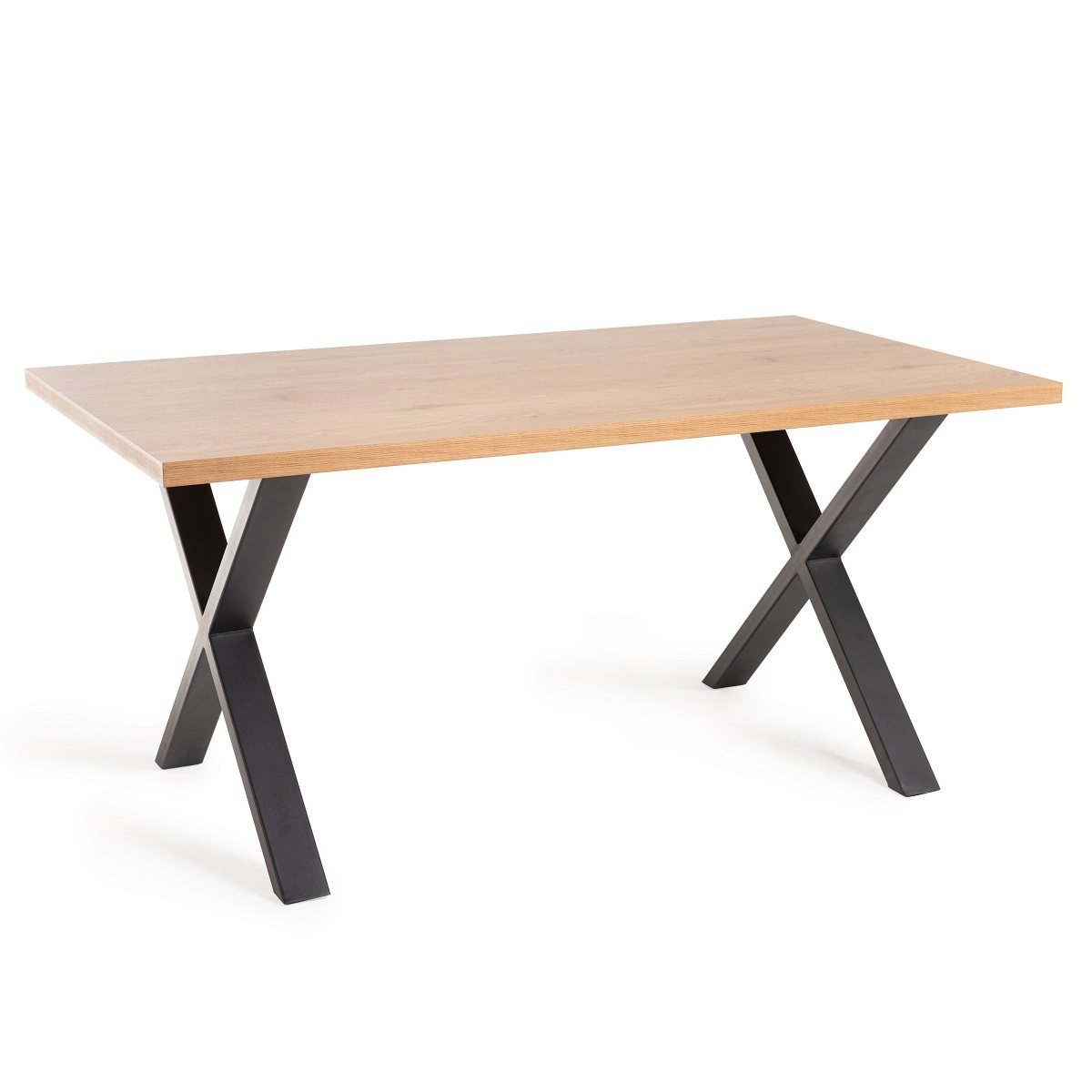 Ramsay - X Leg Oak Effect 6 Seater Dining Table