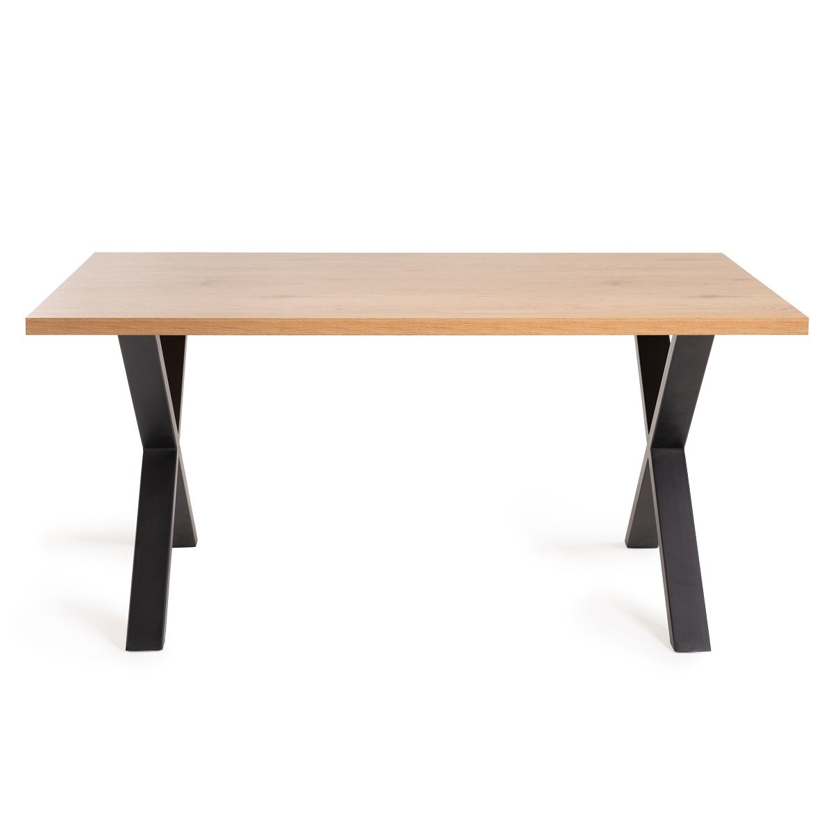 Ramsay - X Leg Oak Effect 6 Seater Dining Table