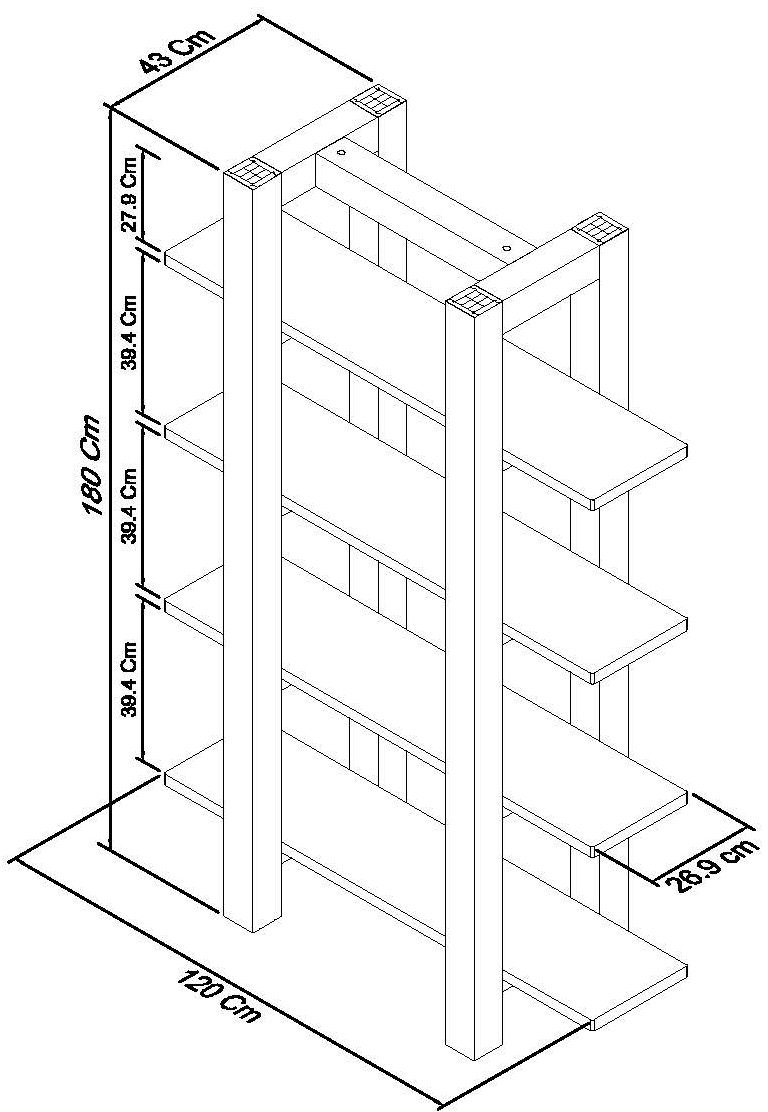Blake - Dark Oak Open Shelf Unit