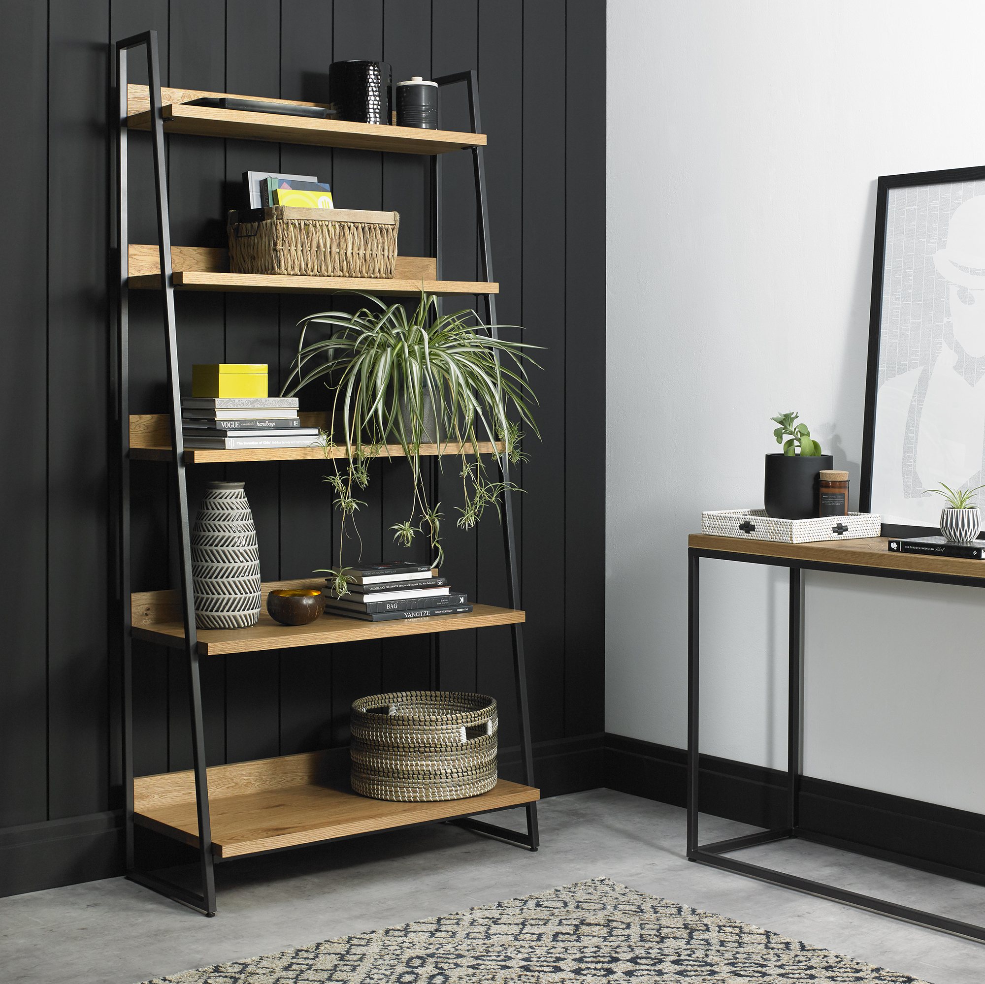 Lowry Rustic Oak Open Display Unit