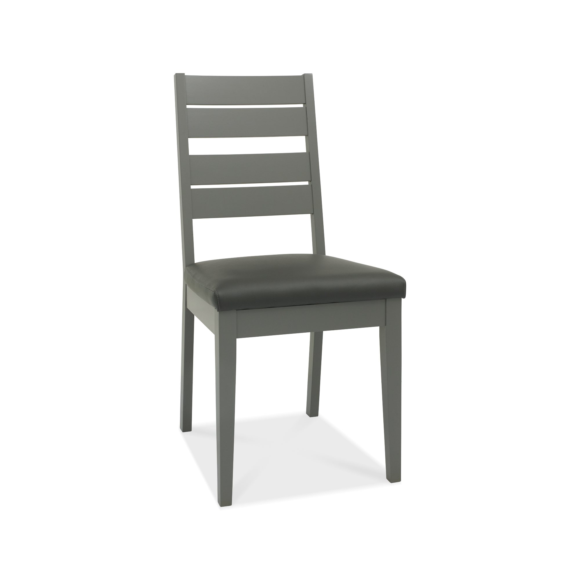 Hopper - Grey Oak Dining Chair in Grey Bonded Leather (Pair)
