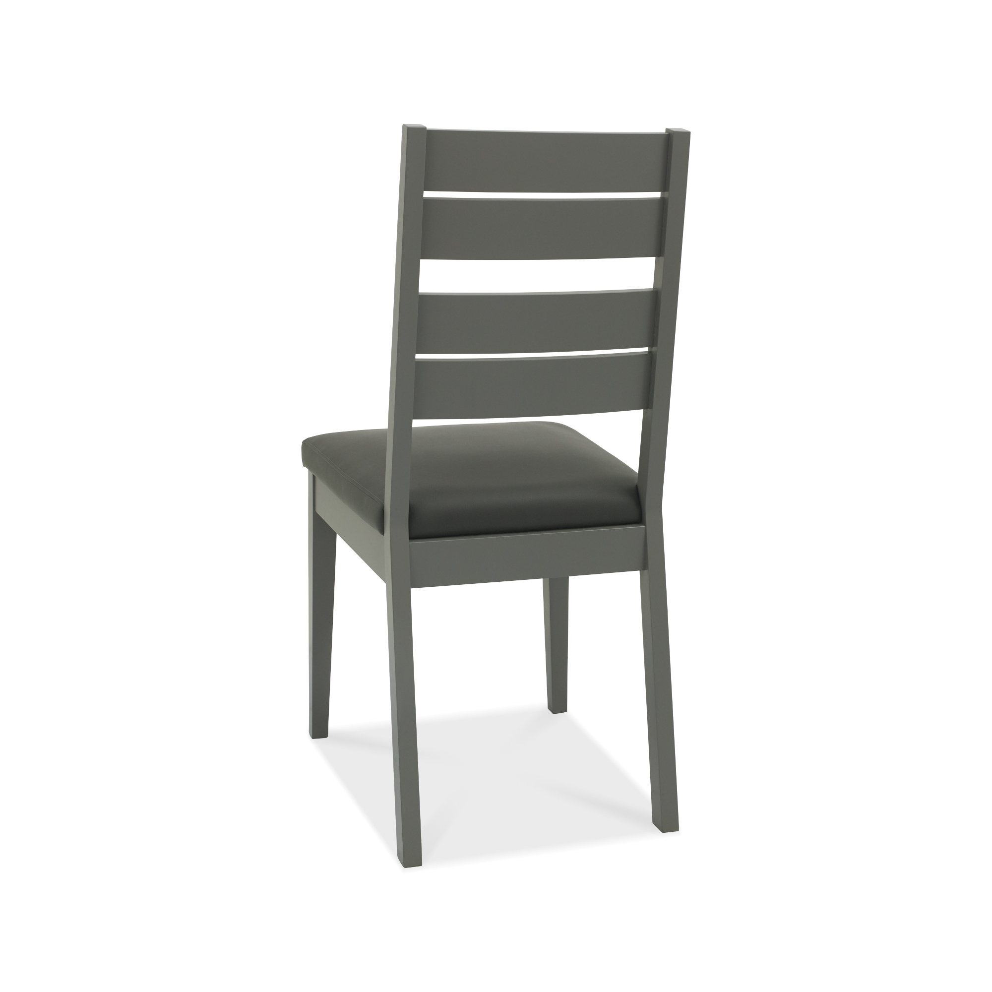 Hopper - Grey Oak Dining Chair in Grey Bonded Leather (Pair)