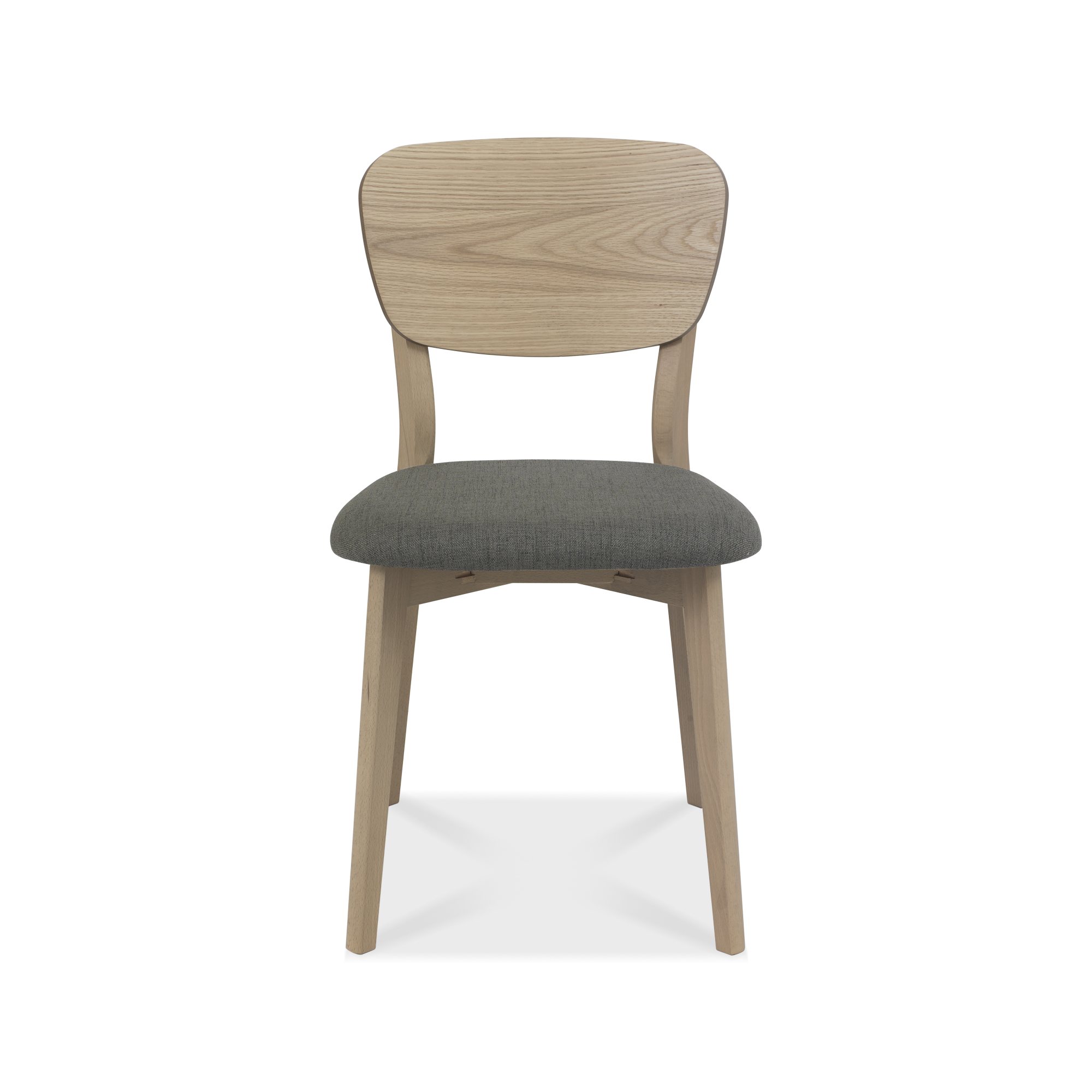 Johansen - Scandi Oak Dining Chair in Cold Steel Fabric (Pair)
