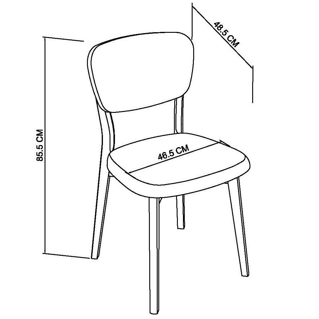 Johansen - Scandi Oak Dining Chair in Cold Steel Fabric (Pair)