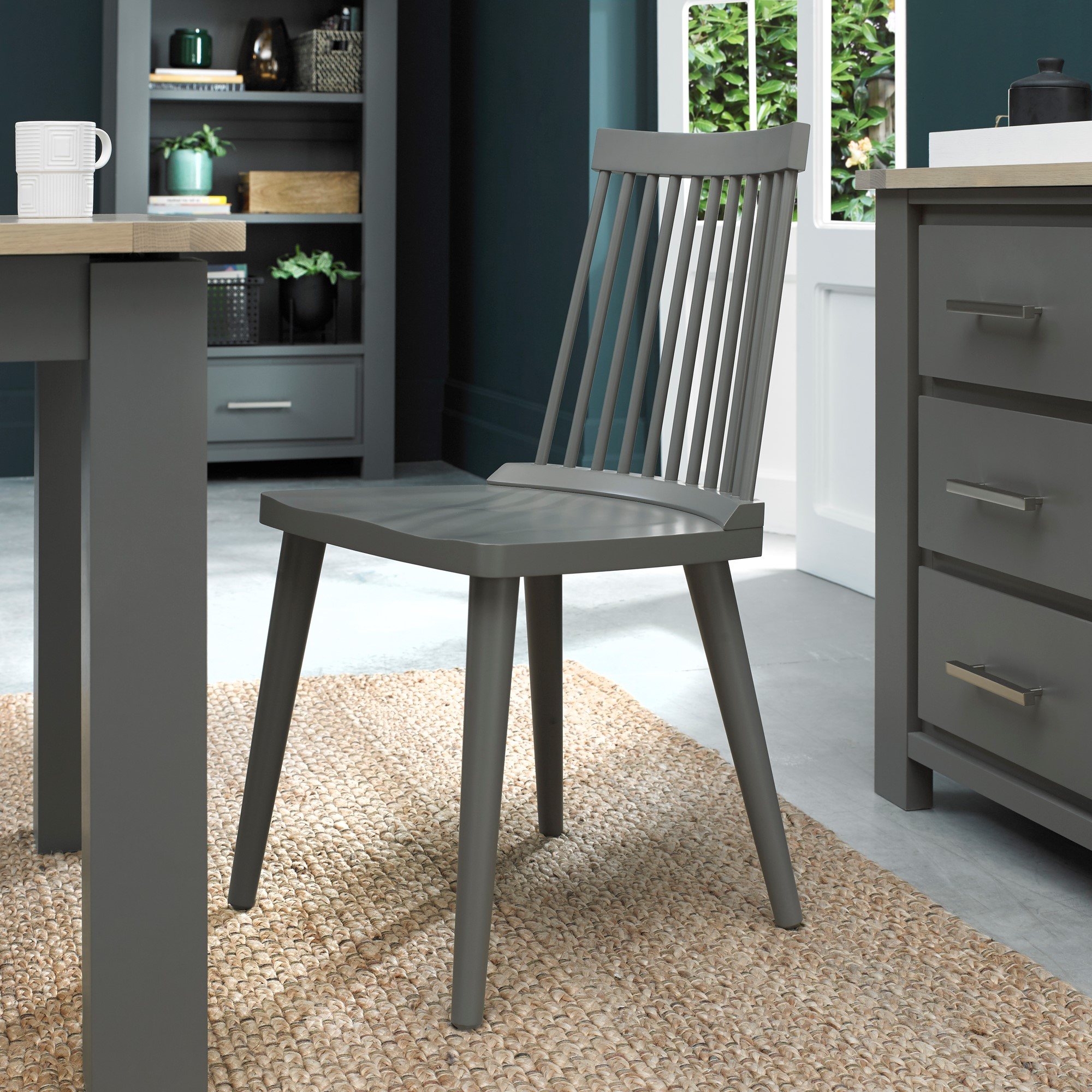 Spindle Chair Dark Grey Pair Home Origins