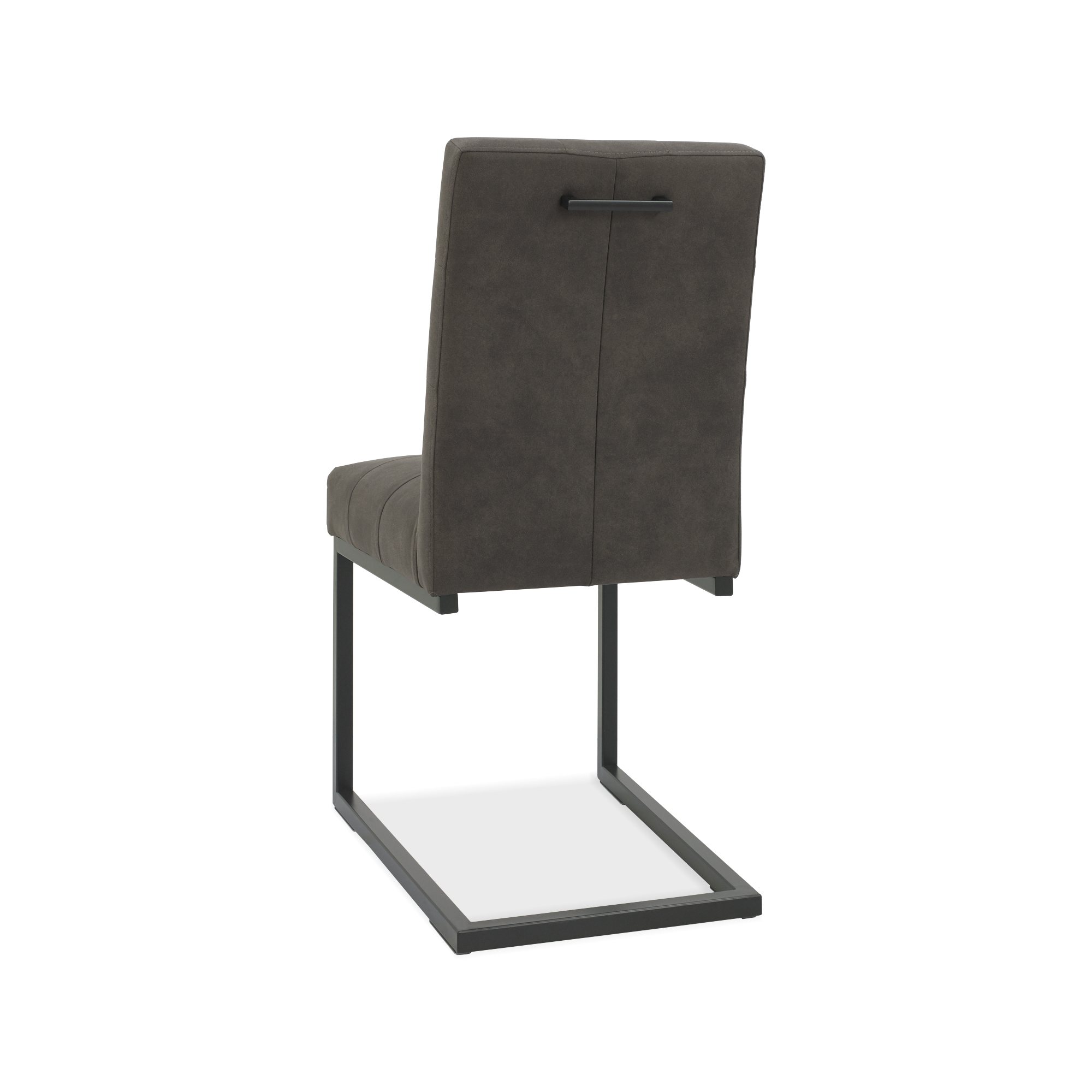 Lowry - Cantilever Dining Chair in Dark Grey Fabric (Pair)