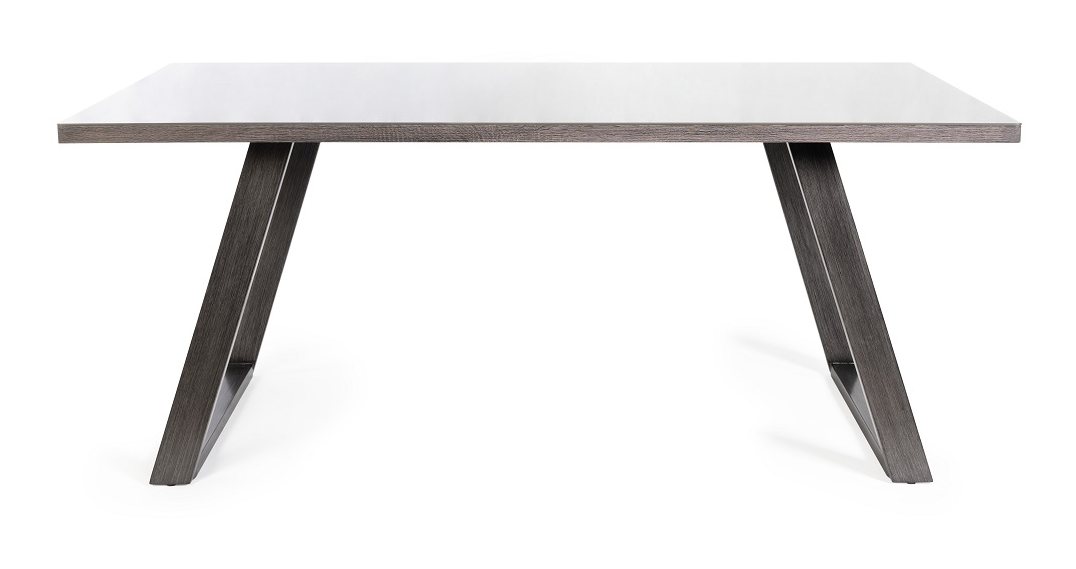 Hirst - Grey Glass 6 Seater Dining Table & 6 Blue Velvet Fontana Dining Chairs