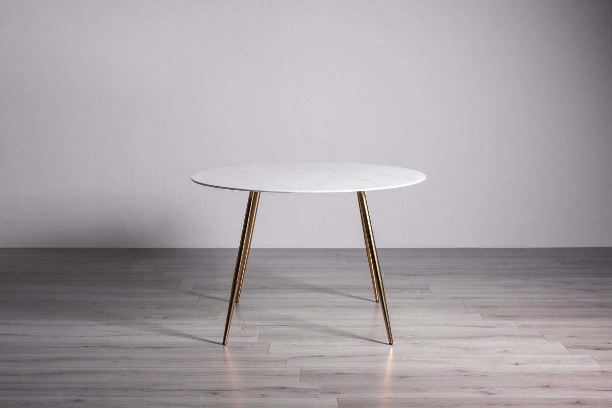 Francesca - White Ceramic 4 Seater Circular Dining Table
