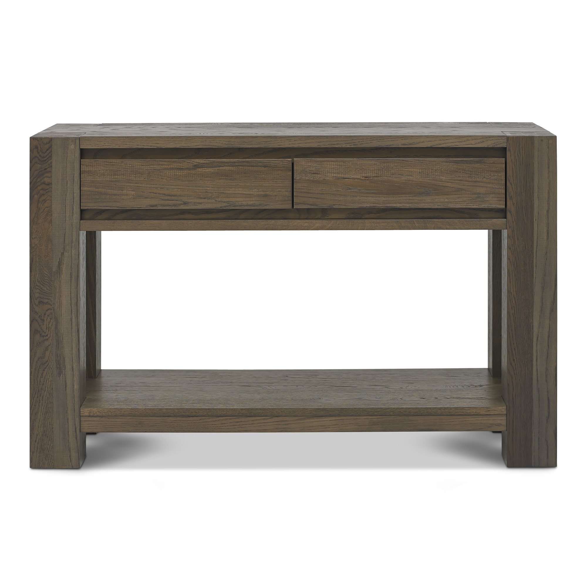 Home Origins Constable Fumed Oak Console Table- front on