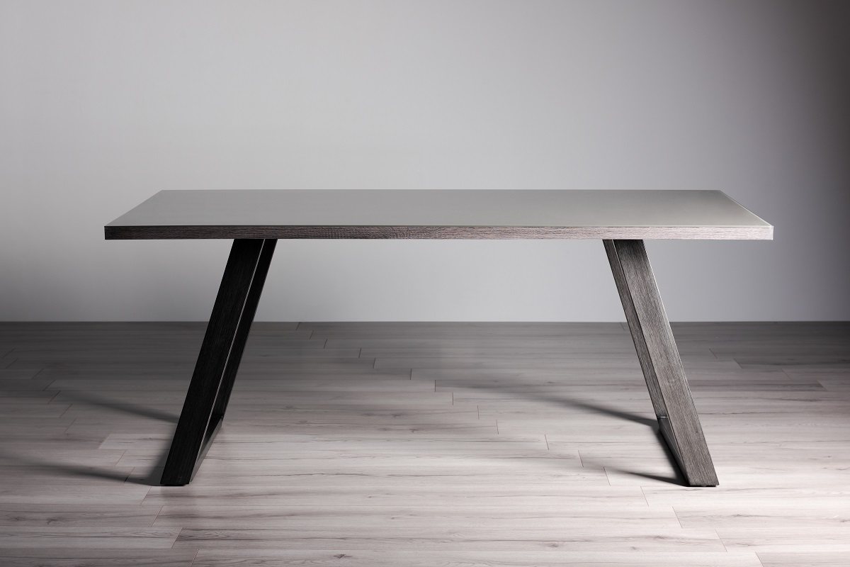 Hirst - Grey Glass 6 Seater Dining Table