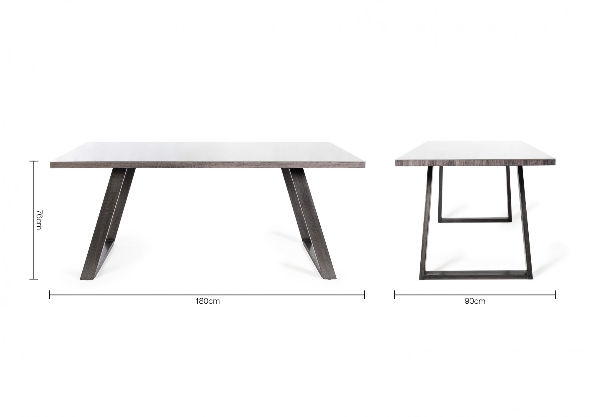 Hirst - Grey Glass 6 Seater Dining Table