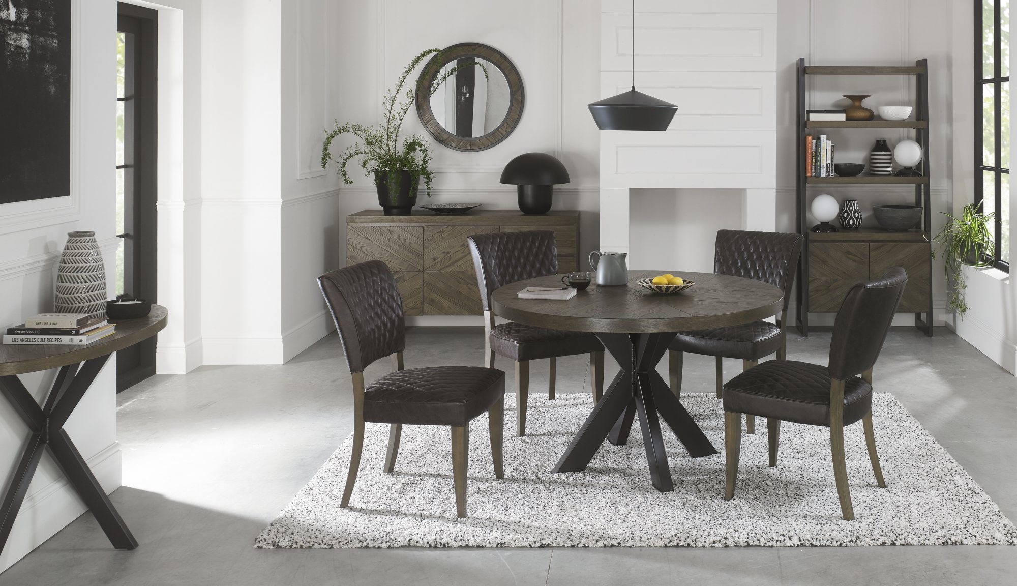 Home Origins Bosco Fumed Oak Sofa Table- 4 seater table and Constable old west vintage