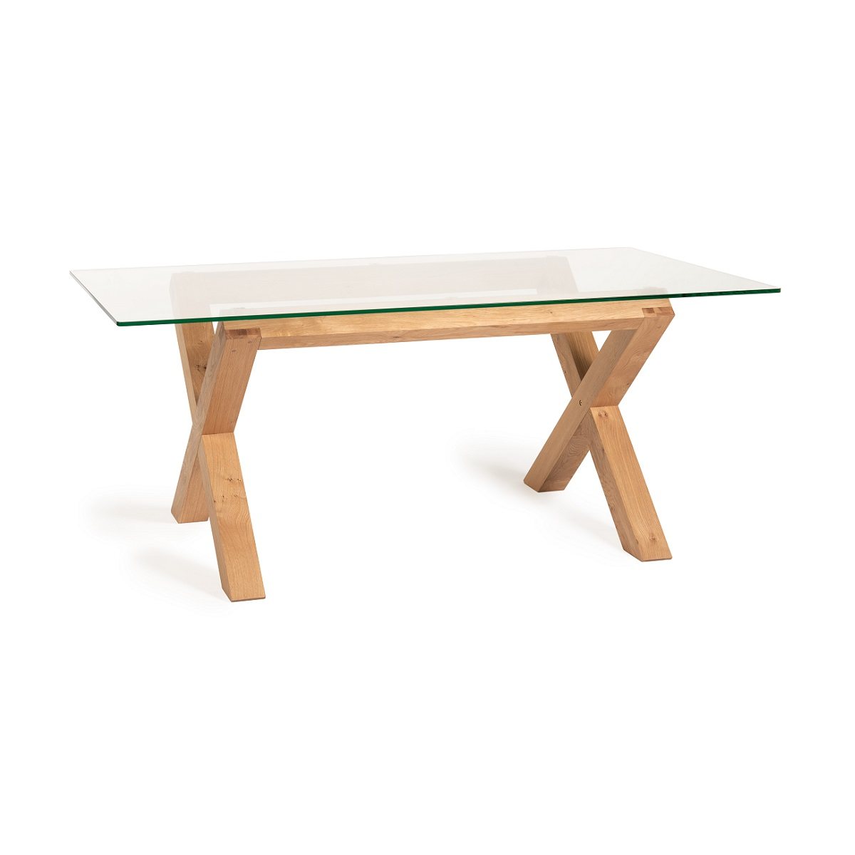 Goya - Light Oak Glass 6 Seater Dining Table