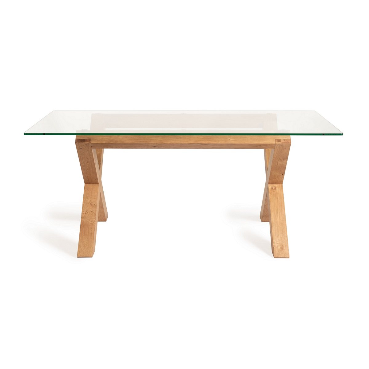 Goya - Light Oak Glass 6 Seater Dining Table