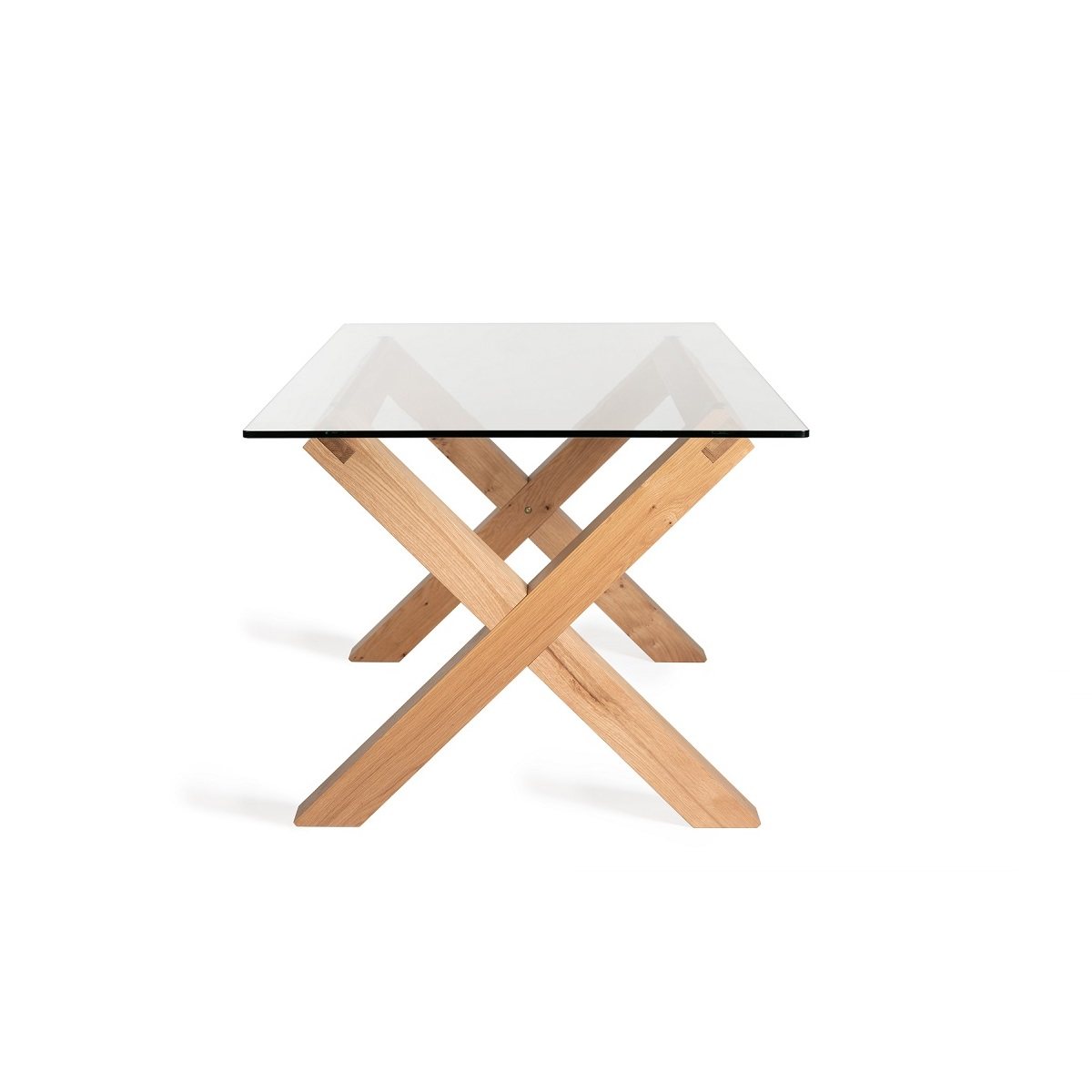 Goya - Light Oak Glass 6 Seater Dining Table