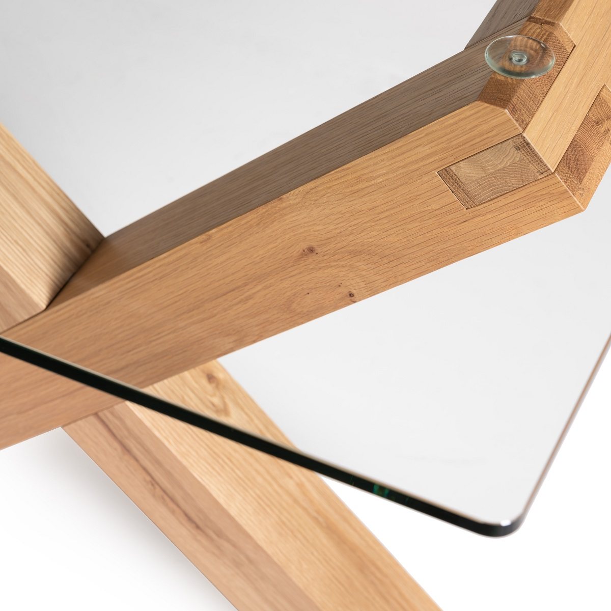 Goya - Light Oak Glass 6 Seater Dining Table