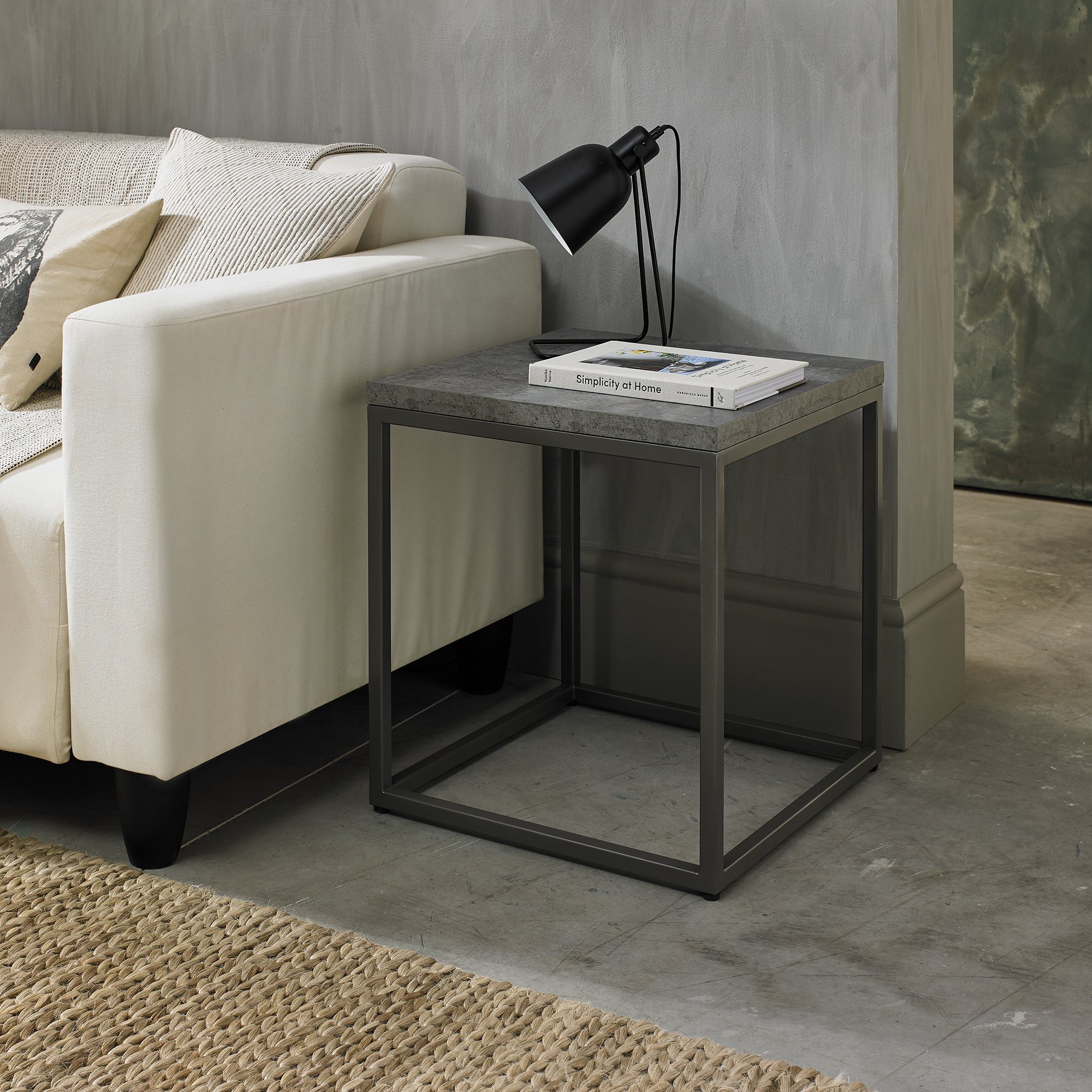 Home Origins Degas Zinc & Dark Grey Side Table - feature