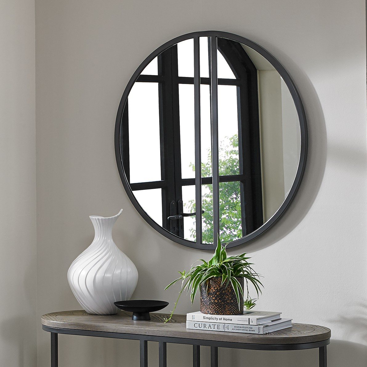 Monet Silver Grey Circular Wall Mirror