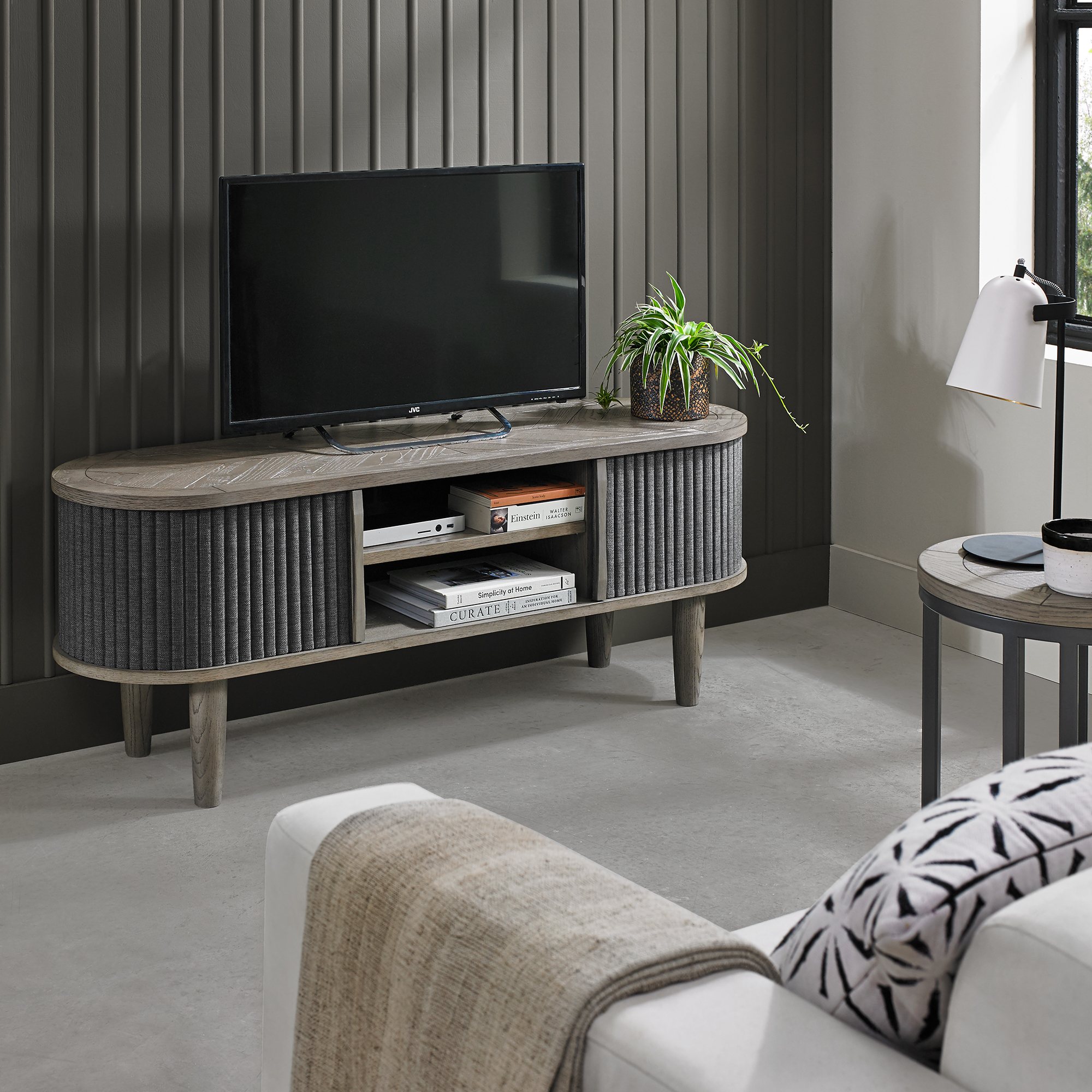 Home Origins Monet Silver Grey Entertainment Unit- feature