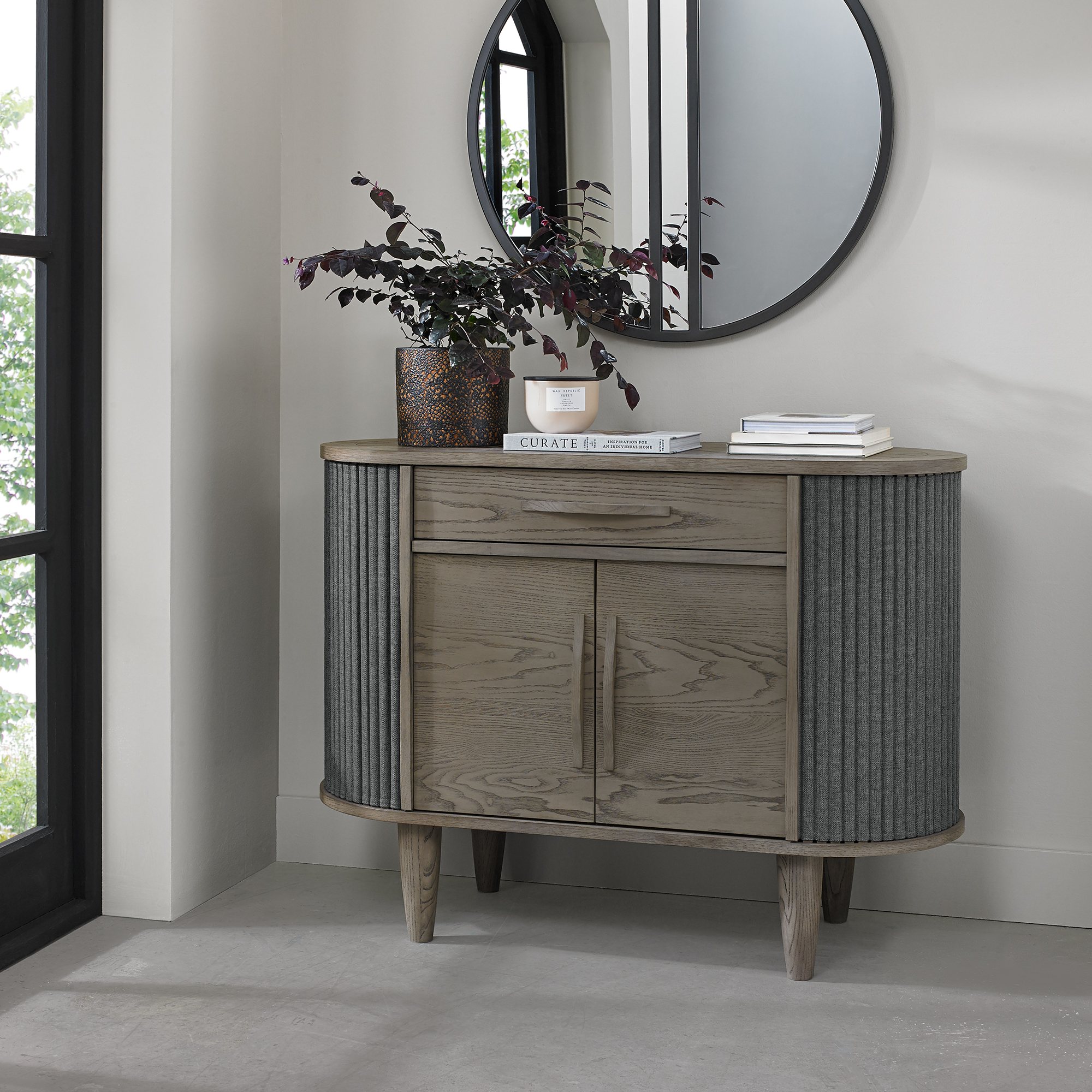 Grey shop narrow sideboard