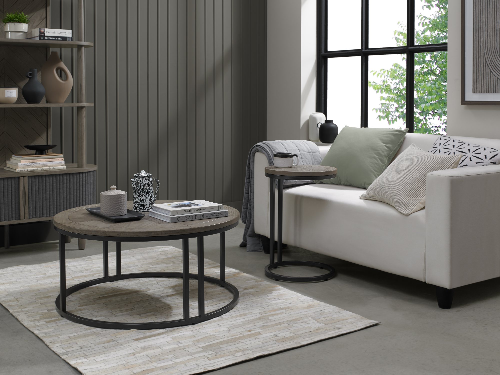 Home Origins Monet Silver Grey Sofa Table- lifestyle